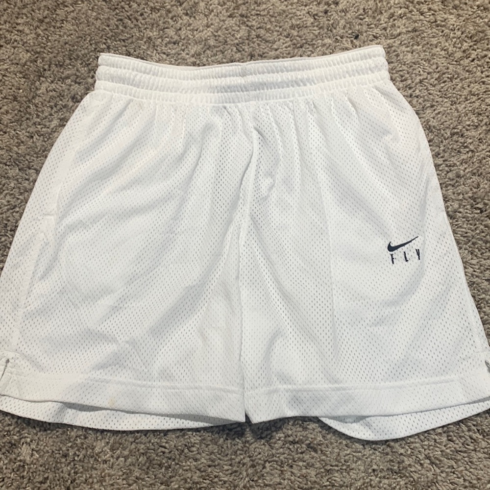 Nike Dri Fit FLY White Shorts M polyester